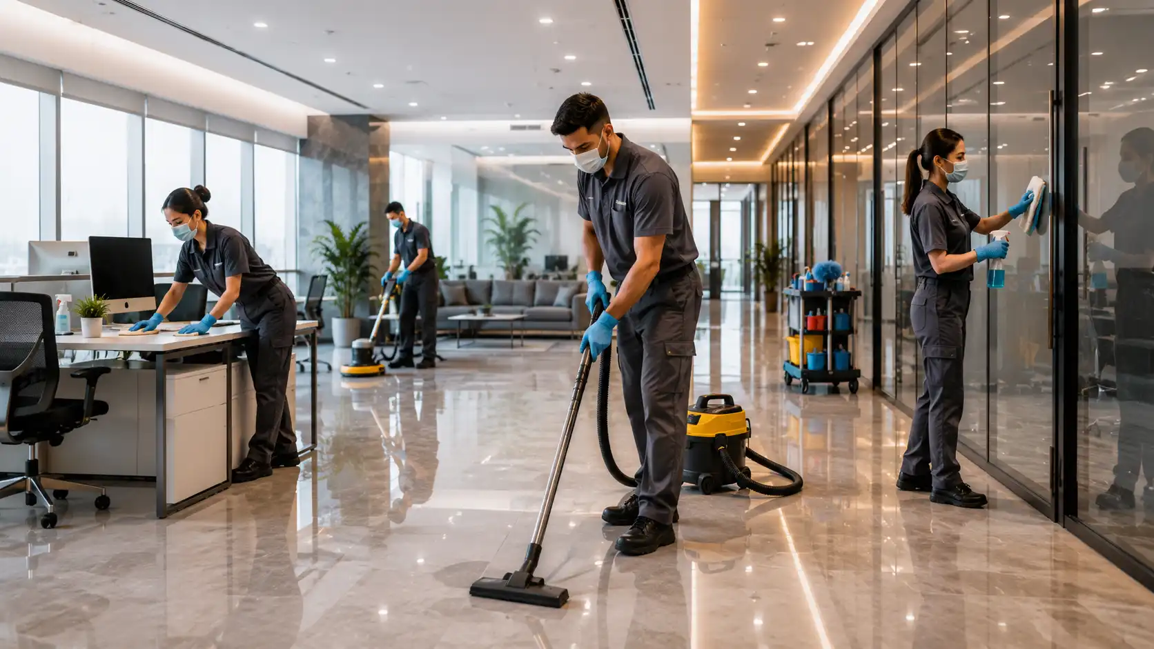 Spotless professional commercial cleaning finish