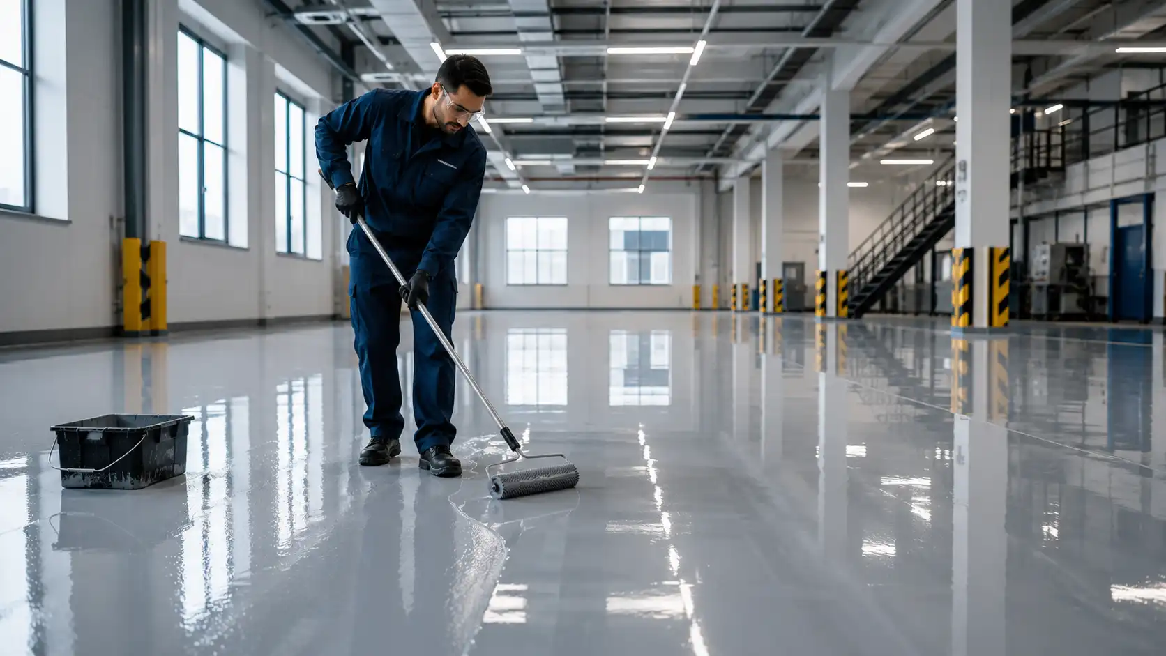 Seamless industrial epoxy flooring
