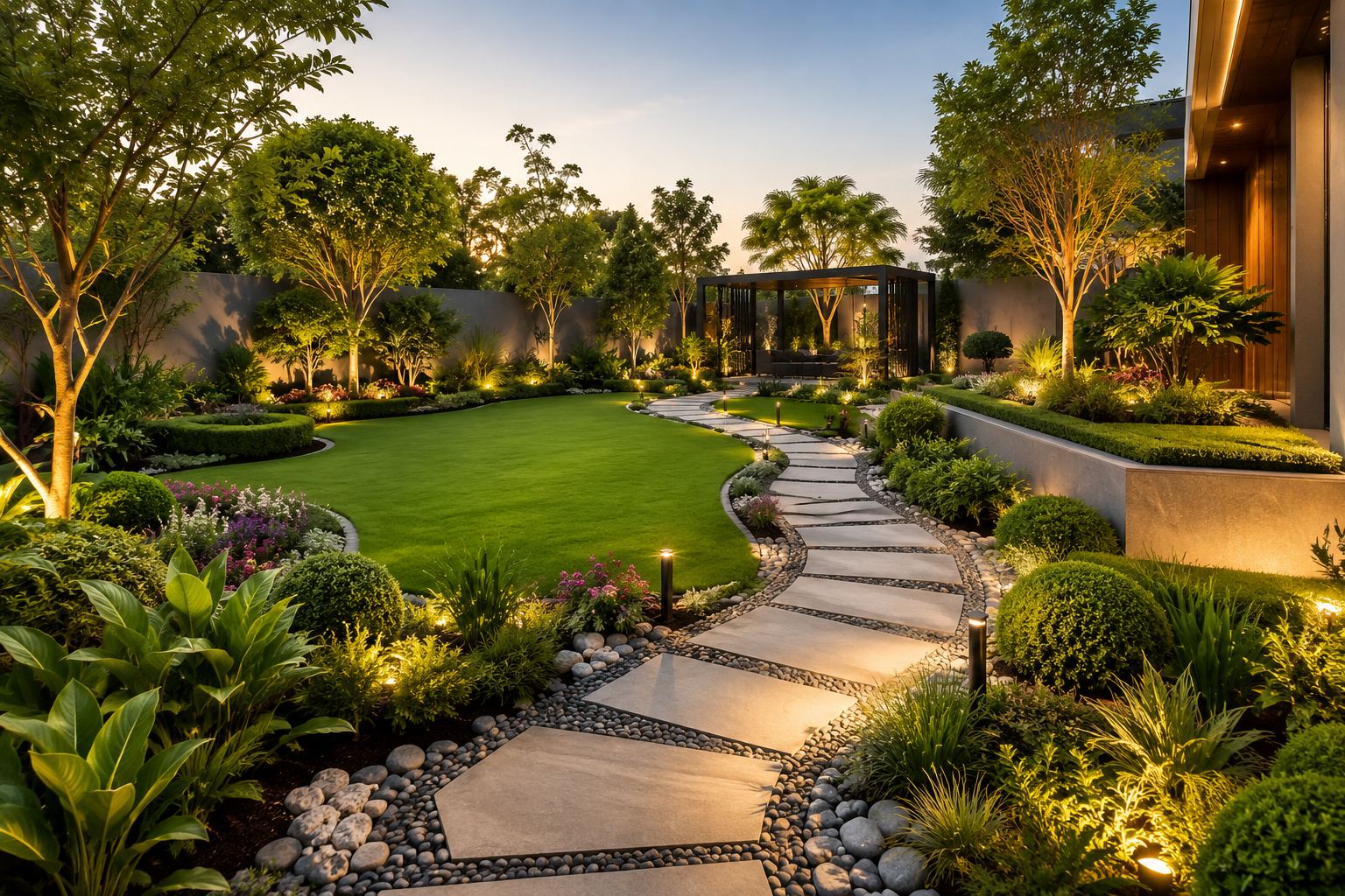 Luxury outdoor landscaping environment