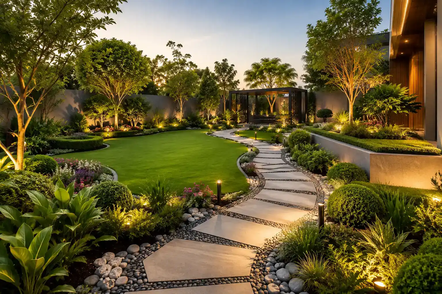 Luxury outdoor landscaping environment