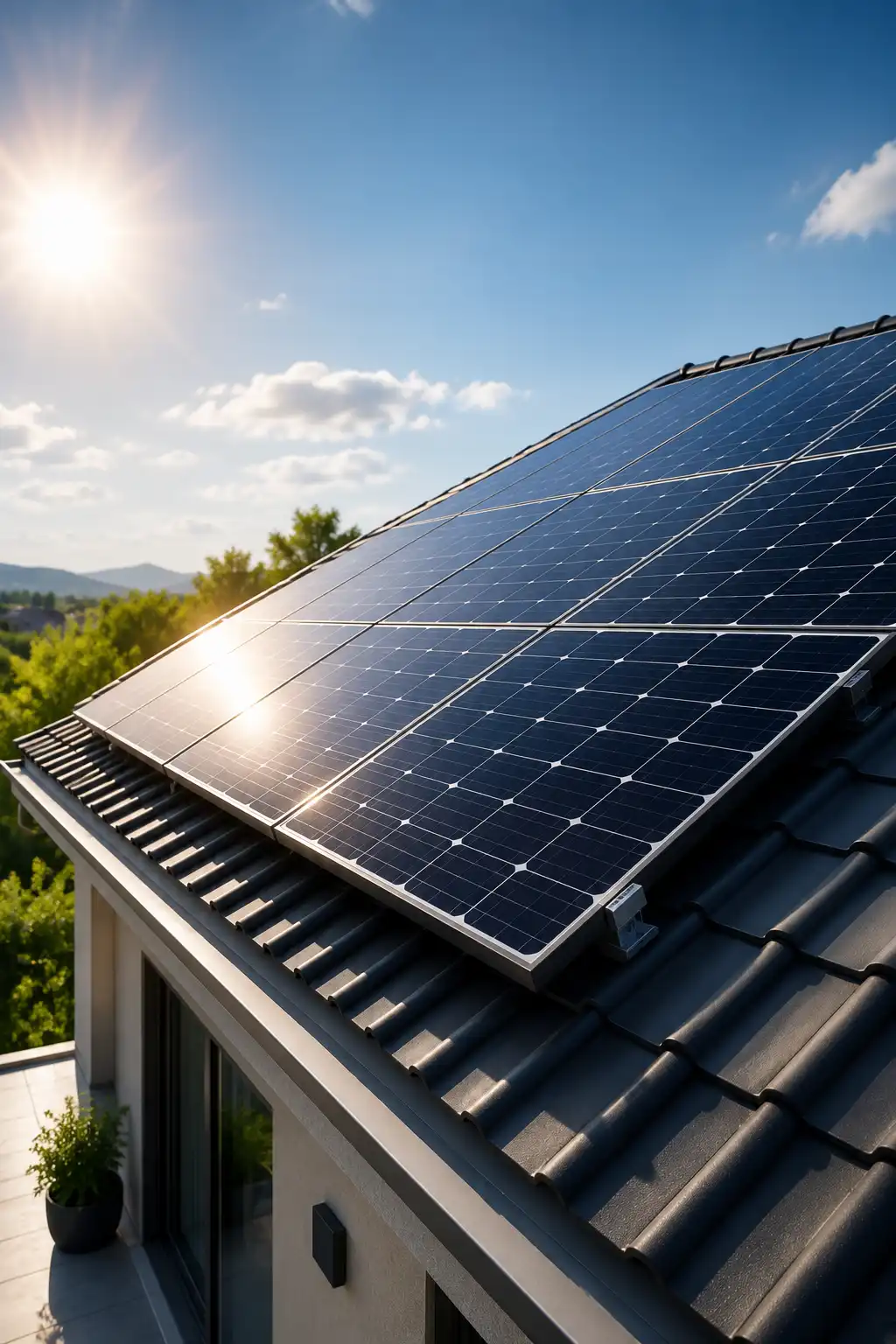Modern commercial solar installation